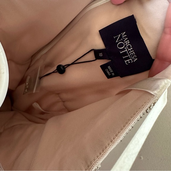 Marchesa NWT gown ivory cream white lace beaded dress - Picture 11 of 16